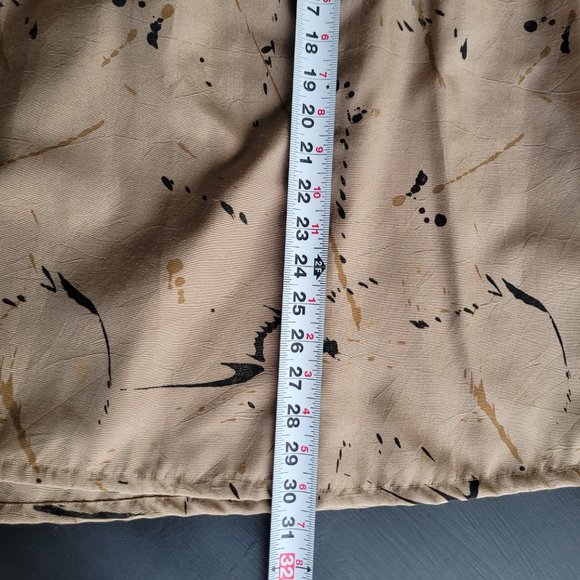 Vintage 80s Neutral Paint Splatter Shoulder Pad Skirt Set Suit Separates - Picture 16 of 16